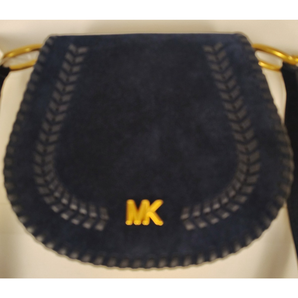 Michael Kors Josie Medium Whipstitched Suede Saddle Bag-Dress Blues/Navy-NWT - Picture 9 of 15